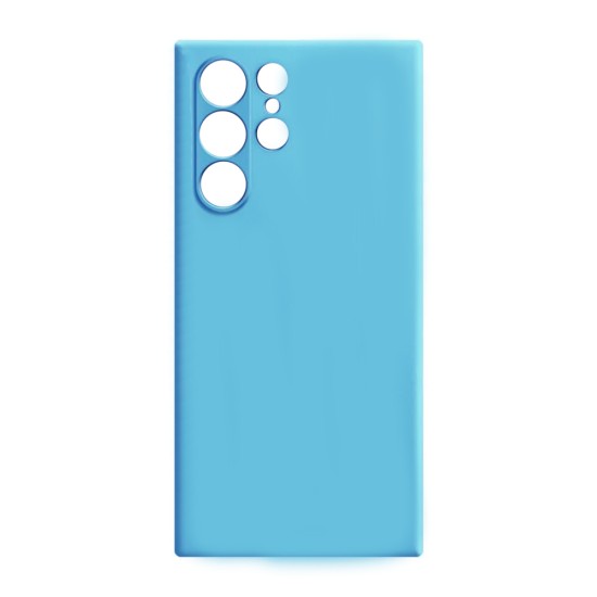 Capa de Silicone com Moldura de Câmera para Samsung Galaxy S23 Ultra Azul Claro